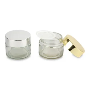 100g Premium Glass Cream Jar with Silver or Gold Lid for Luxury Cosmetics
