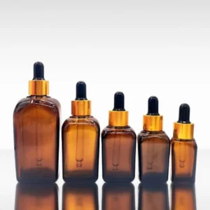 10ml to 100ml Custom Matte Amber Black Glass Dropper Bottles for Hair Oil