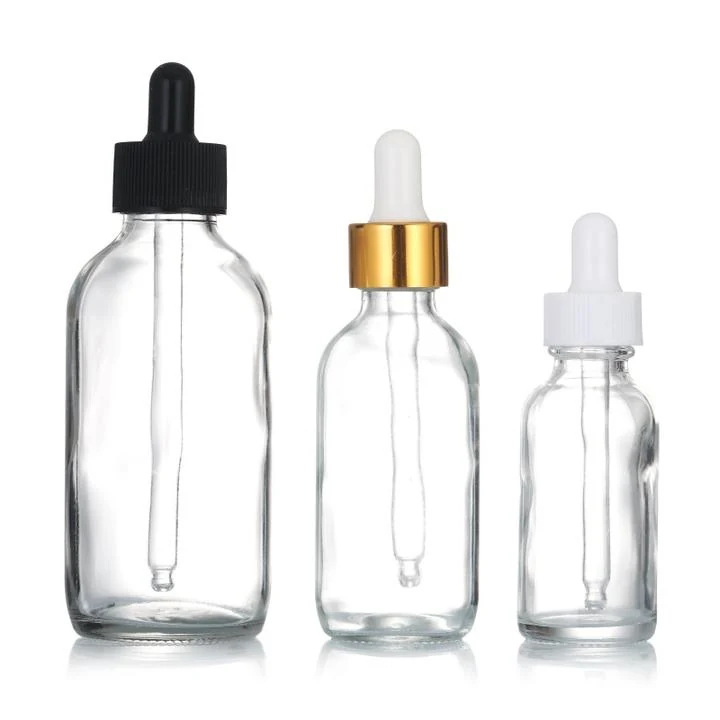 15ml 20ml 50ml 80ml 100ml Transparent Glass Dropper Bottles for Cosmetics