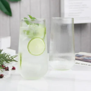 16oz Ribbed Glass Tumbler