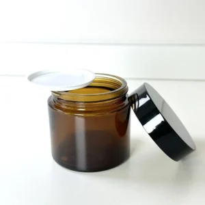 2024 New 120g Brown Glass Bottle Round Frosted Matte Jar for Cosmetics