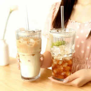 20oz Ribbed Glass Tumbler