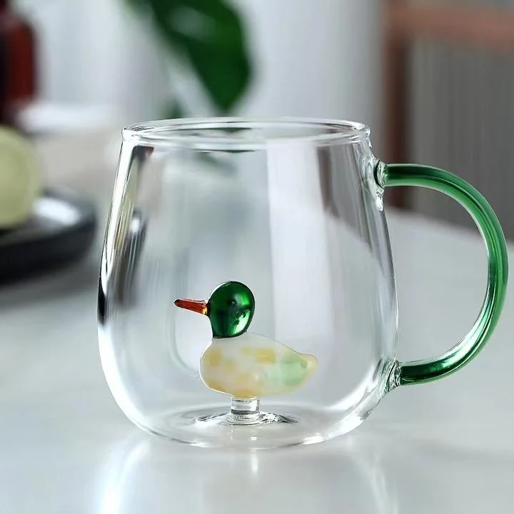 3D Animal Borosilicate Glass Mug Cute Design