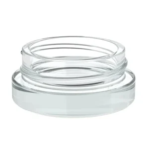 3g 5g Thick Low Profile Glass Jar with Black Lid for Lip Balm & Eye Cream
