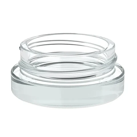 3G 5G Thick Low Profile Glass Jar With Black Lid For Lip Balm & Eye Cream