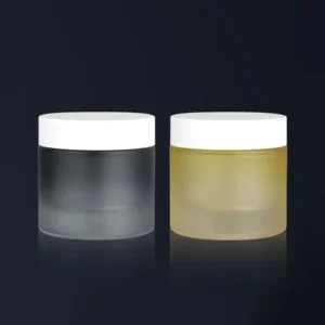 4oz 120g Clear Frosted Glass Cream Jar with Plastic Lids