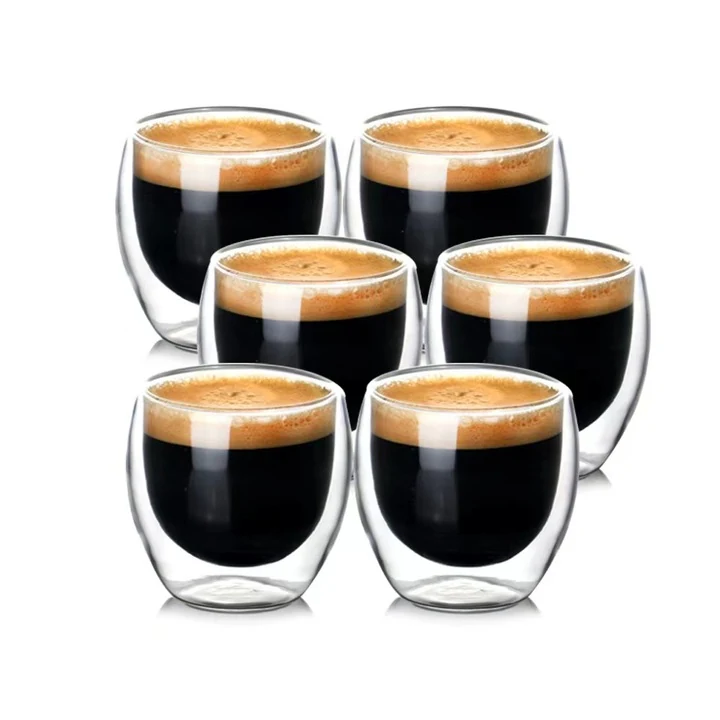 80ml Double Wall Glass Cup