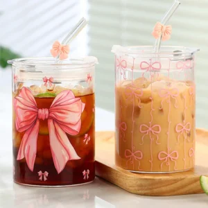 Bows Lid Glass Tumbler Cup