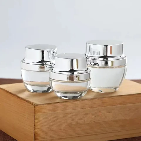 Custom 30G 50G Round Luxury Skincare Glass Jars With Screw Cap Custom 30G 50G Round Luxury Skincare Glass Jars With Screw Cap