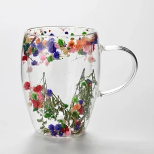 Custom Floral Glass Mug
