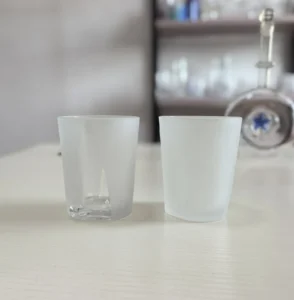 Individuelle Logo-Glas-Kaffeetasse