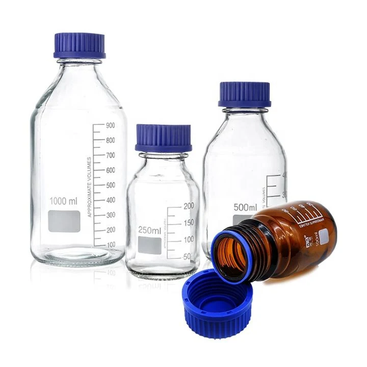Custom Transparent Amber Borosilicate Glass Chemical Reagent Bottles Custom Transparent Amber Borosilicate Glass Chemical Reagent Bottles