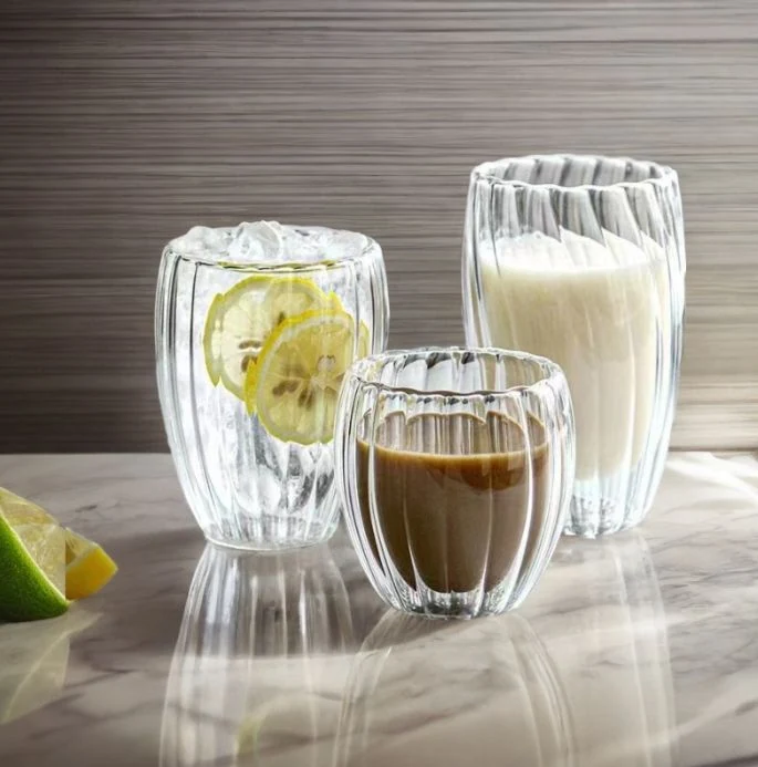 Double Wall Clear Glass Coffee Beverage Mug