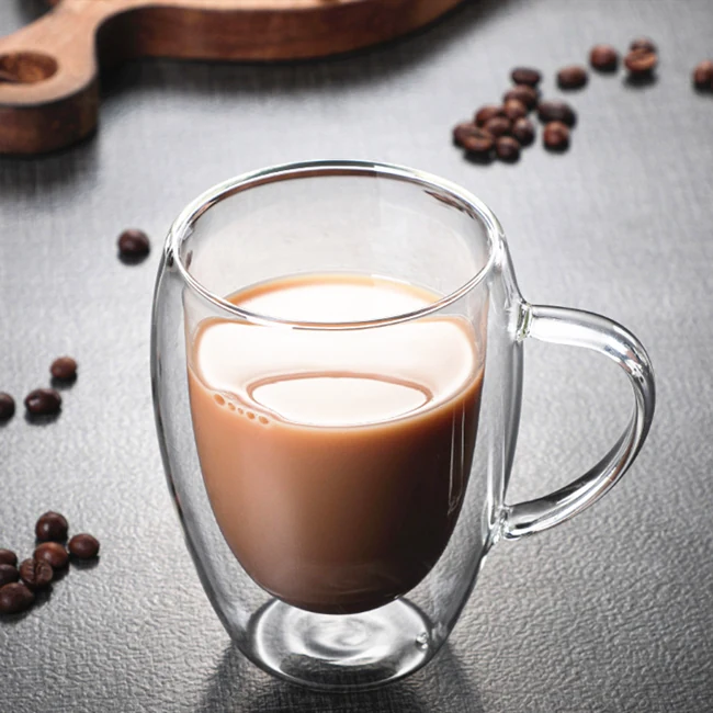 Double Wall Handgrip Glass Cup Double Wall Handgrip Glass Cup