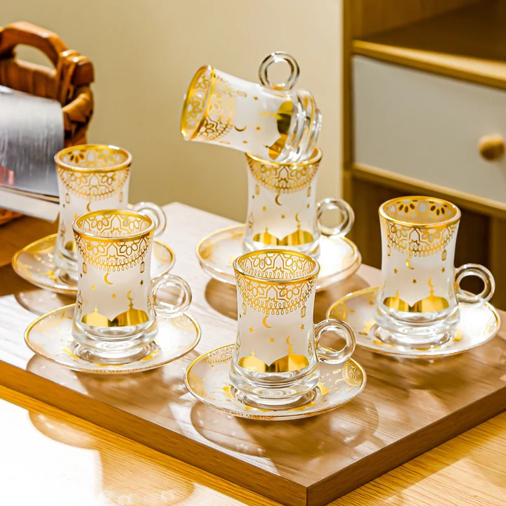 Embossed Glass Coffee Cup Embossed Glass Coffee Cup