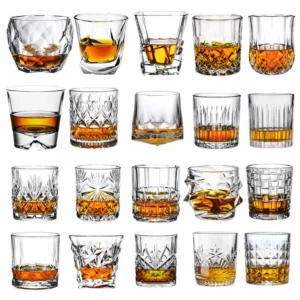 Embossed Premium Whiskey Glass Cup for Bar