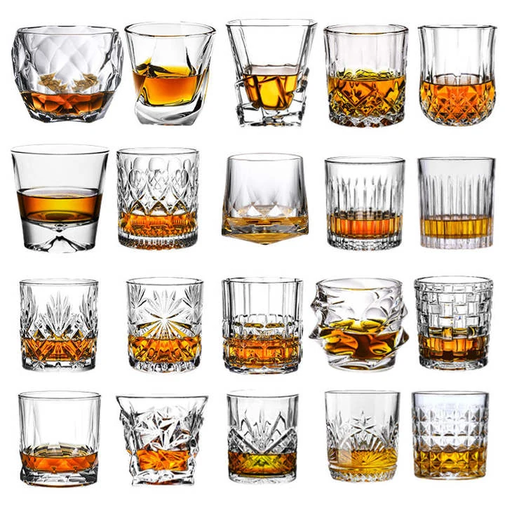 Embossed Premium Whiskey Glass Cup For Bar