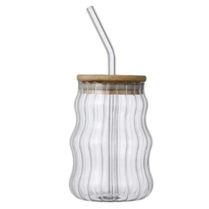 Glass Cup with Bamboo Lid