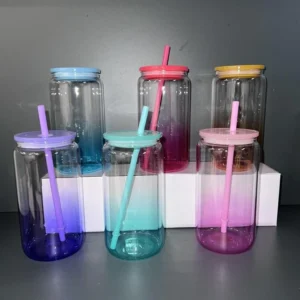 Glass Cup with Straw Lid