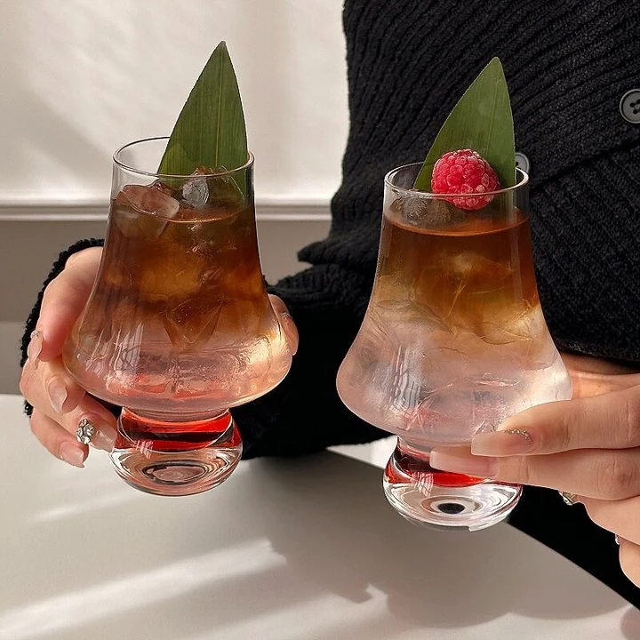 Handmade Crystal Drum Glass Cup