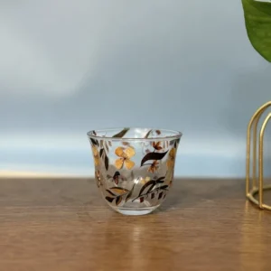 Leaf Pattern Glass Tea Mug