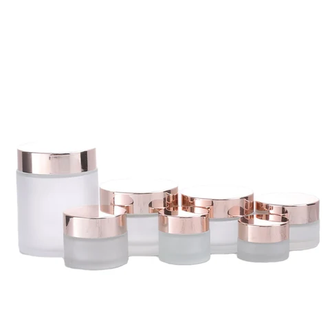 Lujoso Tarro de Crema Facial de Cristal Esmerilado Blanco de 50g con Tapa de Rosca