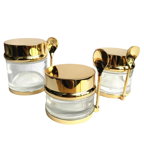 Luxury Small Glass Cosmetic Jar With Screw Cap For Skin Care Luxury Small Glass Cosmetic Jar With Screw Cap For Skin Care