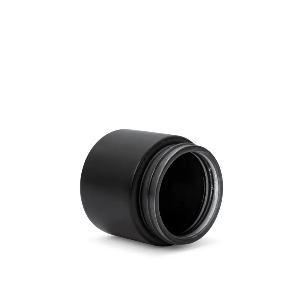 Frasco de cristal negro mate para cosméticos