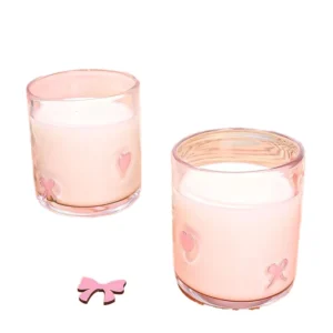 Pink Bowknot Heat Resistant Glass Cup