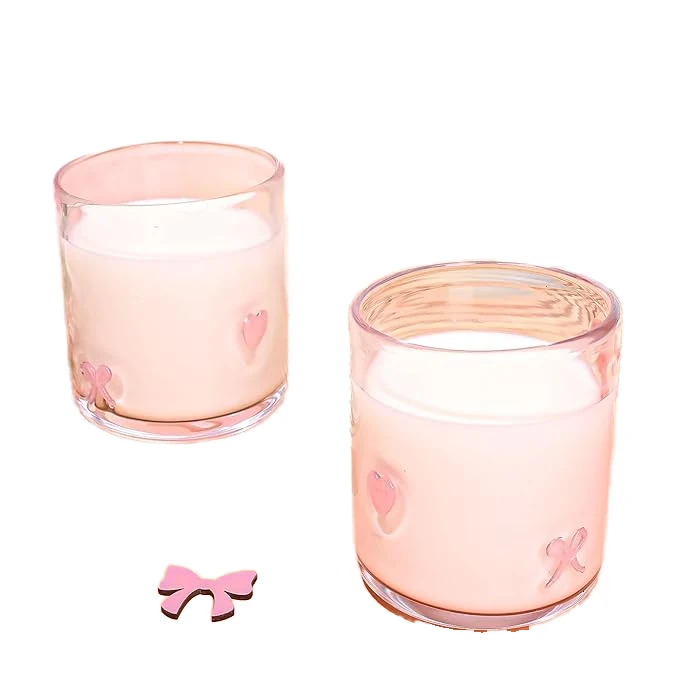 Pink Bowknot Heat Resistant Glass Cup