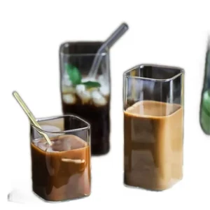 Square Borosilicate Glass Cup