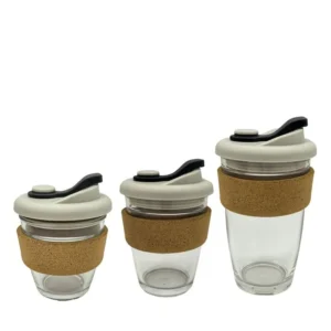 Thickened Borosilicate Glass Coffee Cup with Cork Lid
