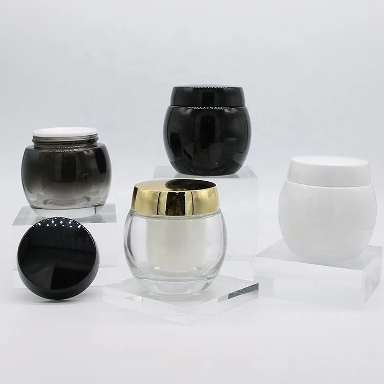 Mayorista Tarro de Crema de Cristal de Lujo de 100g con Tapa Galvanizada
