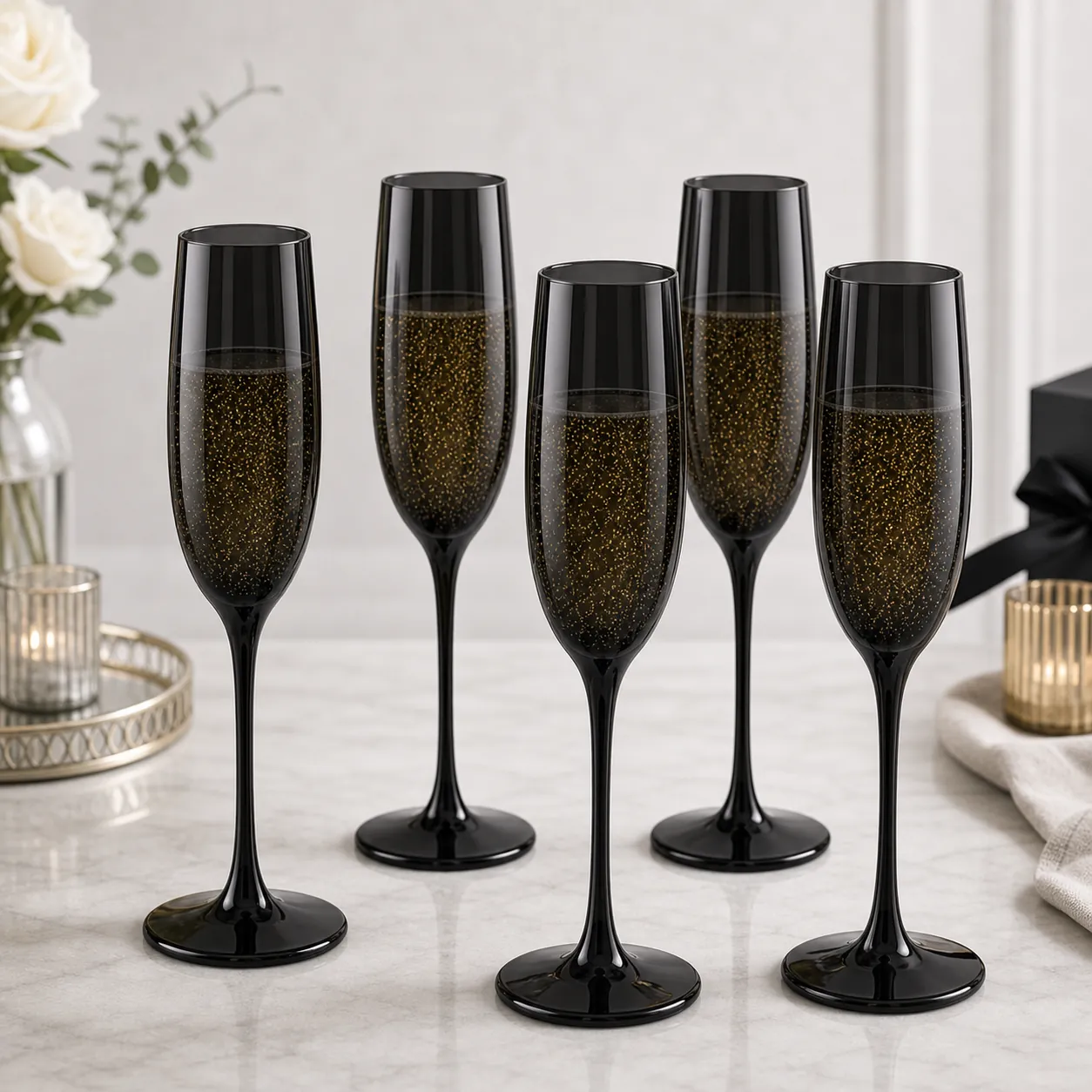 Black Champagne Glasses