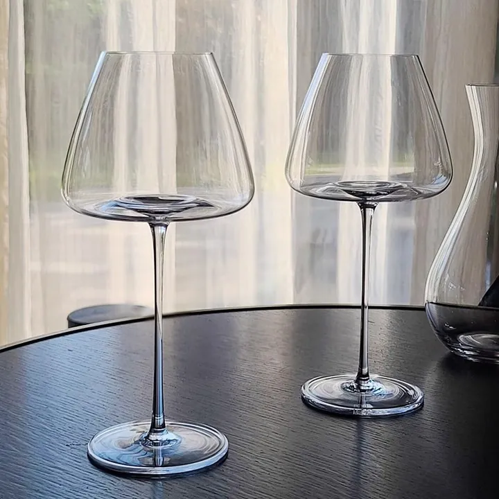 Burgundy wine goblet