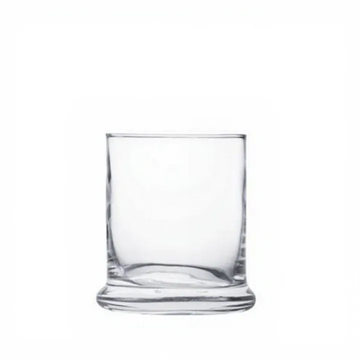 Clear square glass candle jar with thick base