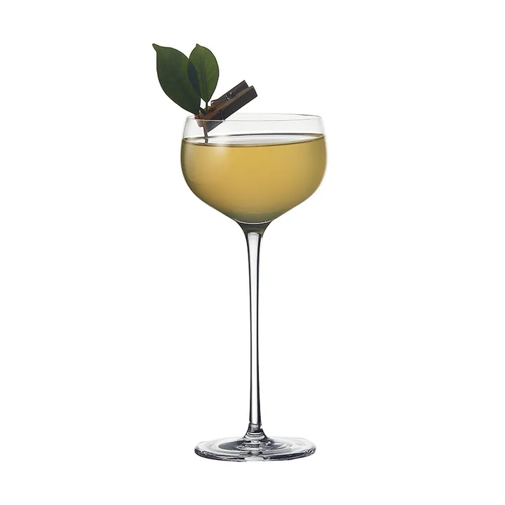 Single stemmed champagne coupe glass