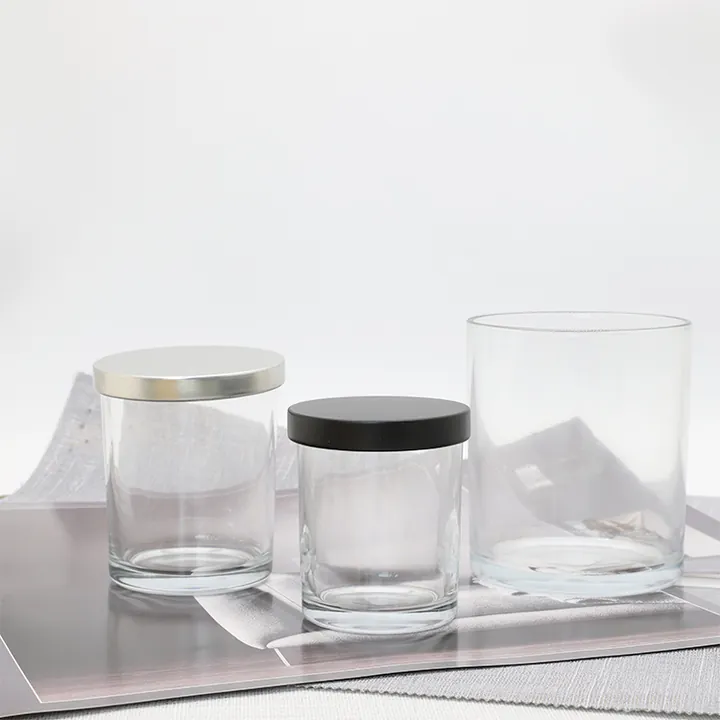 clear candle jar lid set