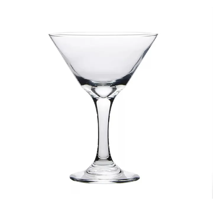 Durchsichtiges, V-förmiges Martini-Cocktailglas mit breitem Rand