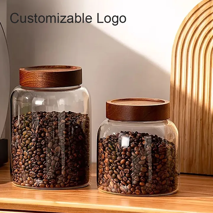 Coffee jars with branded packaging and label design