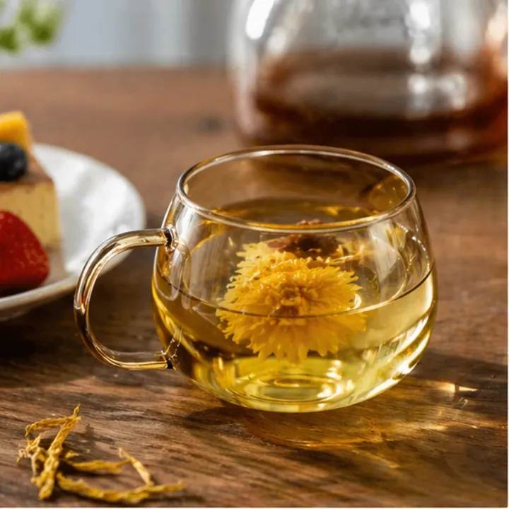 Amber glass coffee mug