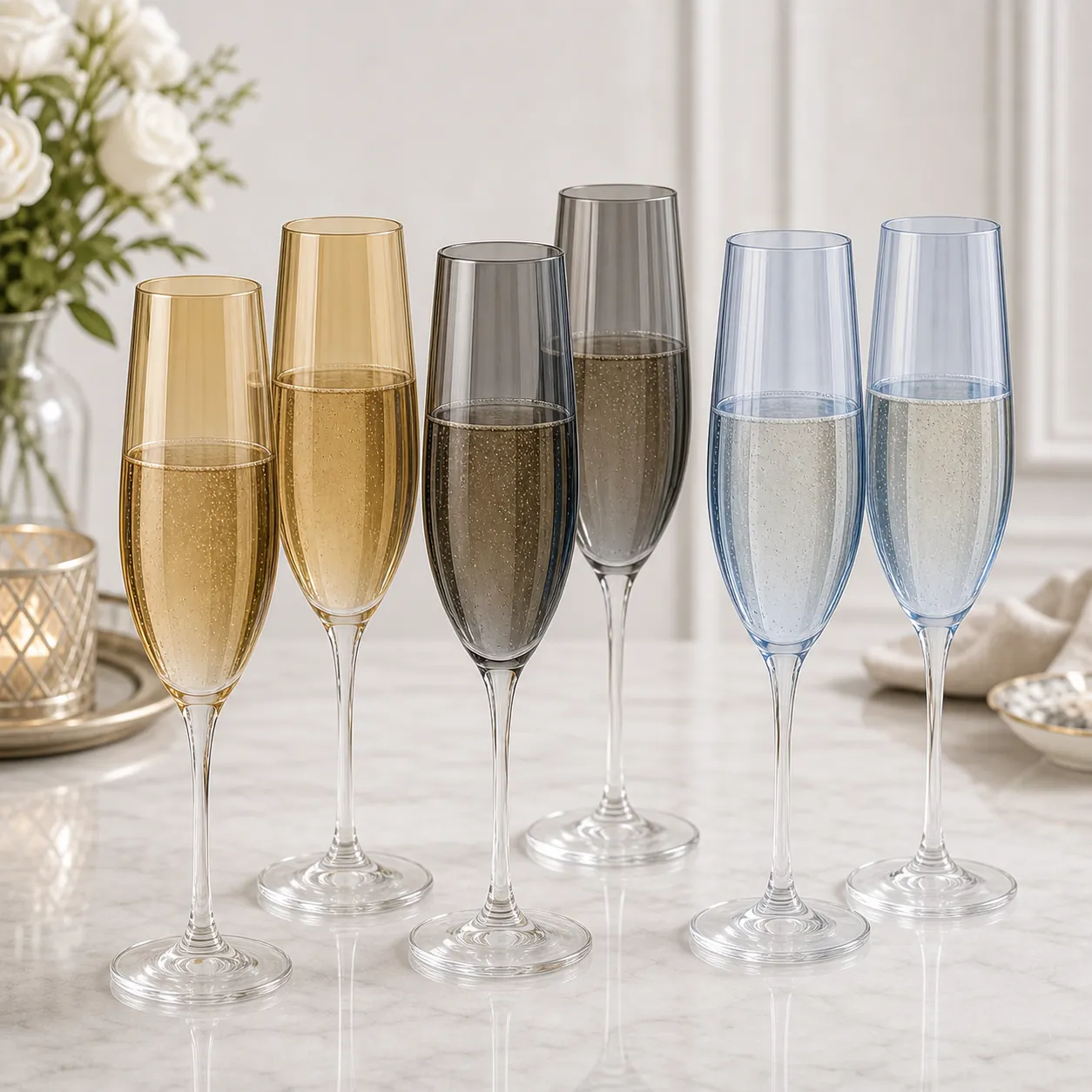 Colored Champagne Glasses