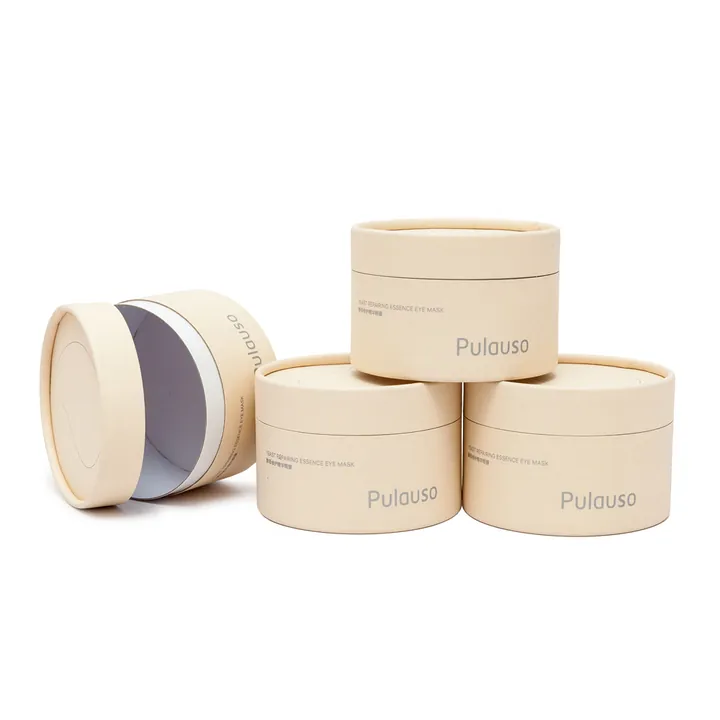 Round cylindrical packaging box for cream jar presentation