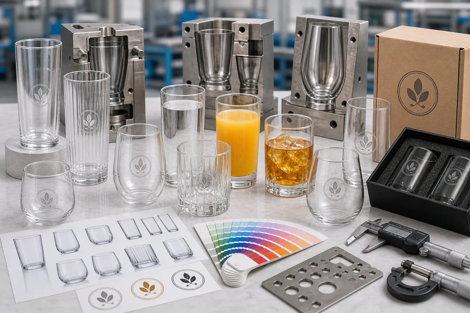 Custom drinking glasses factory service