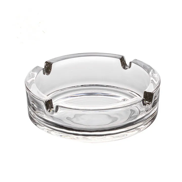 Custom logo glass ashtray for hotels and brand promotions