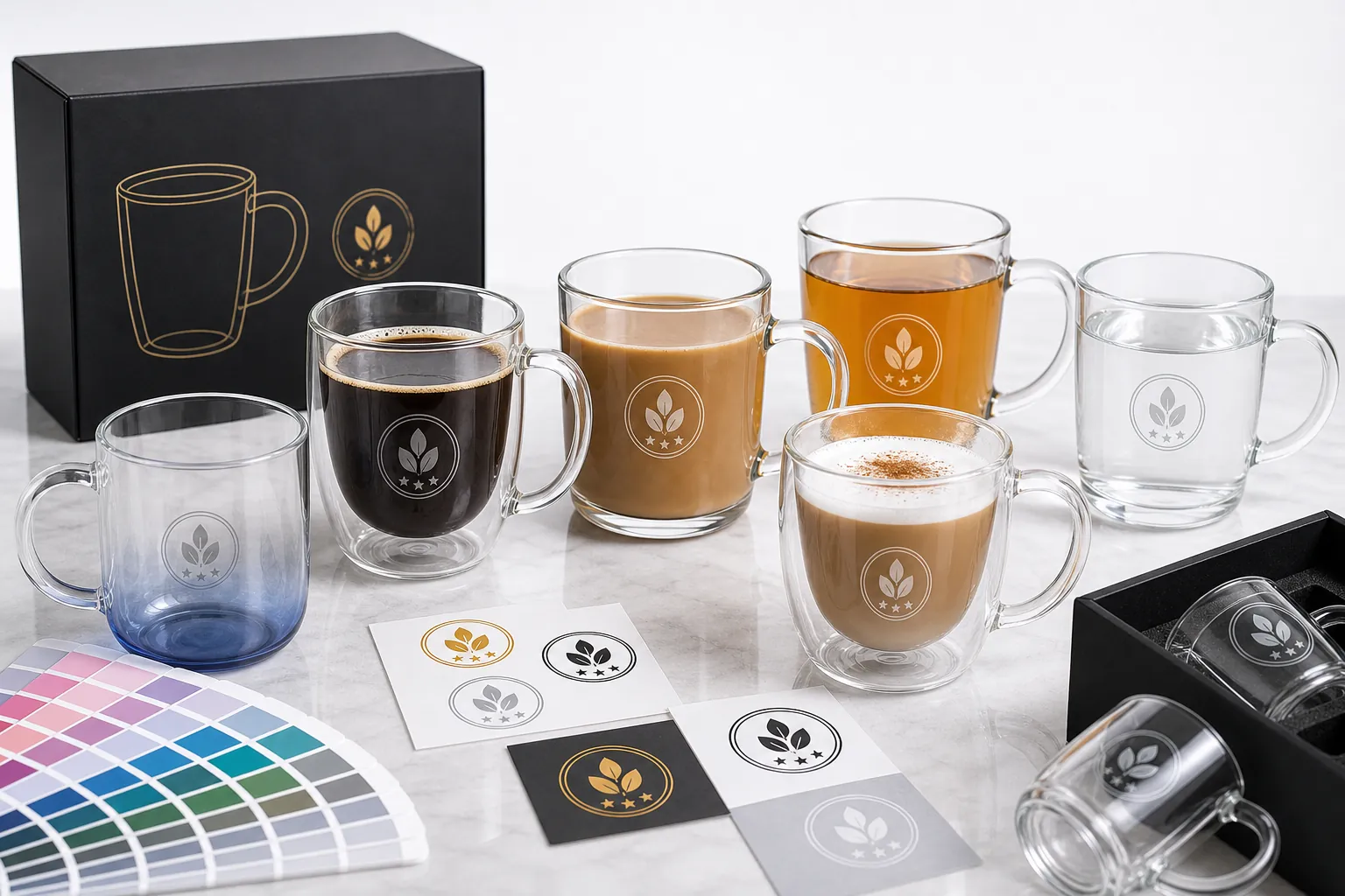 Custom Logo Glass Mugs