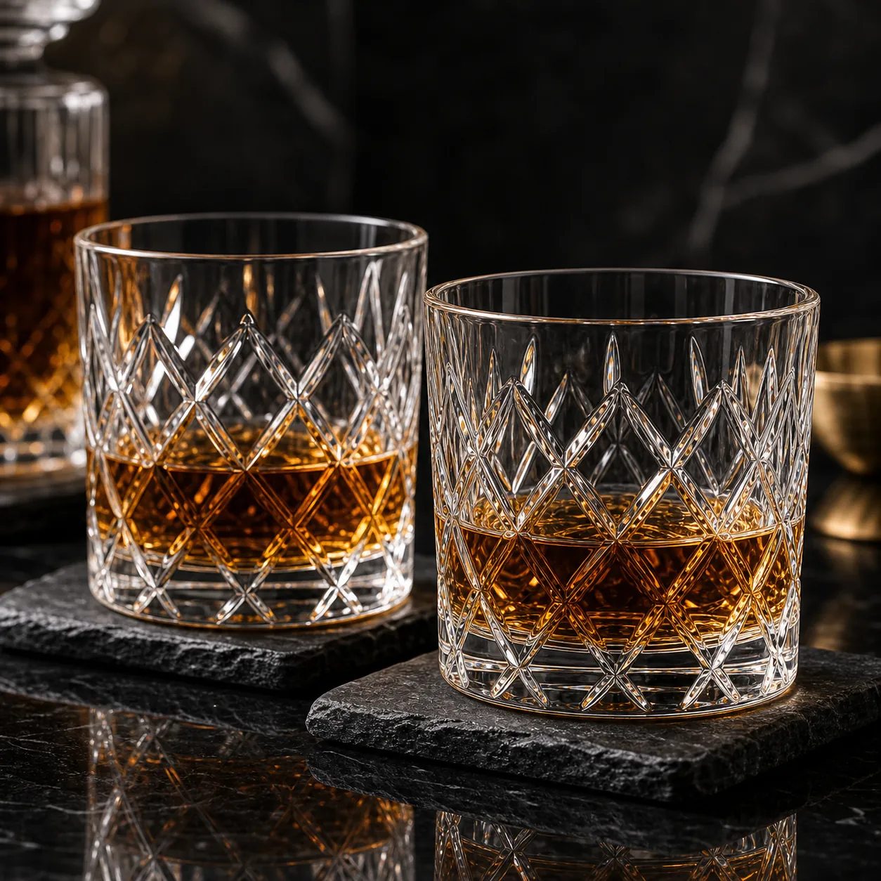 Cut Crystal Whisky Glasses
