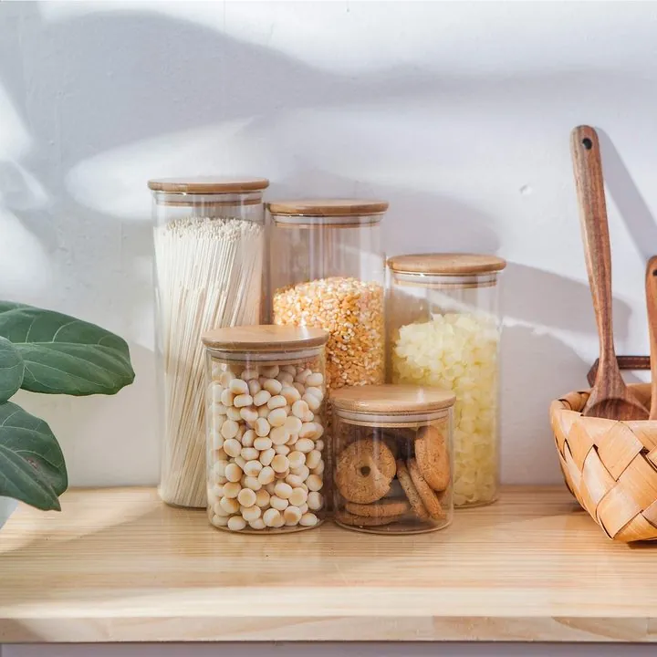 food jar bamboo set