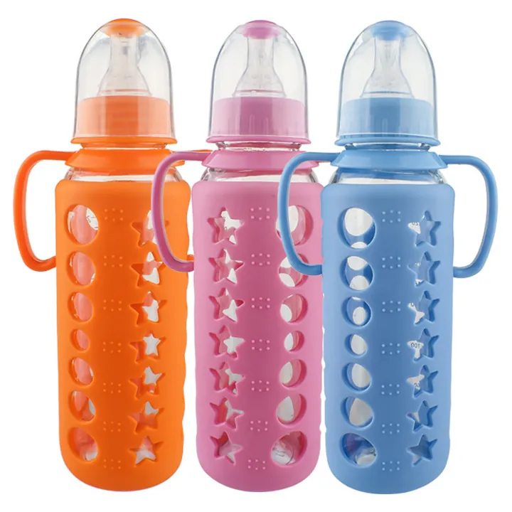 glass baby bottle handle set