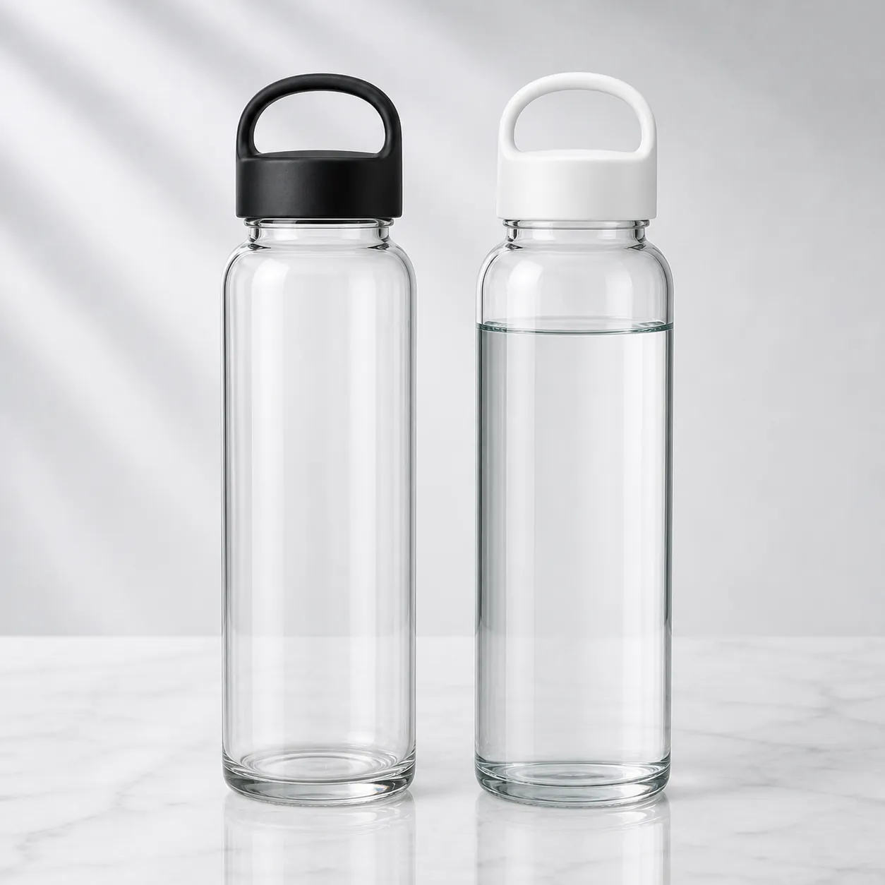 Glass Bottle with Handle Lid
